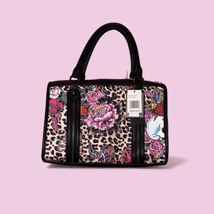 Ed Hardy Pink Floral and Leopard Satchel